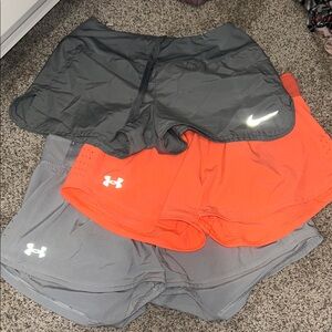 Under Armour Gray and Orange Athletic Shorts